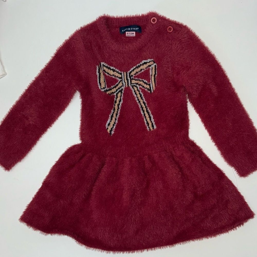🔥 Andy & Evan girls kids sweater dress Sz 9-12 months New
